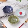 Plato de frutas de estilo japonés, bandeja de té, plato de cerámica de patas altas, estilo pastoral, para casa, tienda, restaurante, plato para mojar postres de frutas