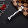 Herramienta para cortar sandía, cortador de doble cabeza de acero inoxidable, tenedor multifuncional, tenedor de frutas, herramienta todo en uno para cortar y dividir sandía