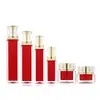 Nova Garrafa Quadrada 100ml50ml Garrafa de Emulsão de Água Acrílico Creme 30g Garrafa de Creme Conjunto Vermelho Garrafa Vazia