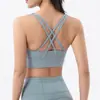 Sutiã Esportivo com Costas Cruzadas à Prova de Choque Roupa Fitness Sutiã Esportivo com Sustentação Top Colete Fitness Yoga