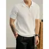 Camisa Polo de Verano para Hombre con Cremallera, Casual de Manga Corta, Deportes y Fitness, Color Sólido, Transpirable, Moderno, Versátil Top de Manga Corta