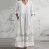 2026 Nuevo Estilo Europeo y Americano de Comercio Exterior Transfronterizo Vestido Casual de Verano Holgado con Cuello en V y Mangas Largas Impreso en 3D para Mujer