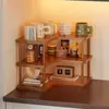 Estante de Armazenamento para Mesa de Canto Multi-camadas Cozinha Casa Necessidades Diárias Itens Domésticos Estante de Livros de Mesa Estante de Armazenamento