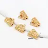 Colgante Chapado en Oro de 14K que Conserva el Color con la Palabra "Fortuna" Pulsera de Amuletos Pequeños Accesorio Pulsera DIY Accesorios de Cuentas para Collares Venta al por Mayor D104