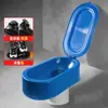 Inodoro portátil simple para trabajadores de la construcción, inodoro de sentadillas de plástico, desechable, para usar en sitios de construcción, a prueba de olores y descargable