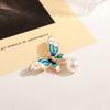 Nuevo Estilo Chino Cheongsam Accesorios para Ropa Broche Mariposa Azul Decoración para Ropa de Mujer Joyería de Insectos de Aleación