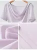 Camiseta de Manga Corta de Lino Lyocell con Estampado de Gotas de Lluvia para Mujer, Top Casual Versátil de Verano Holgado, Transpirable, Adelgazante, Capa Base Simple