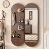 Espejo de Cuerpo Entero Oculto Empotrable en Pared con Tablero Perforado Personalizado de Fábrica, Espejo de Vestir Push-Pull, Espejo de Vestidor Empotrable en Pared Cerrable
