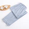 Pijama de Maternidad Primavera y Verano Algodón Puro Rayado Confinamiento Maternidad Pantalones Soporte para Vientre Ajustables Talla Grande para Mujer Cintura Alta Ropa Exterior