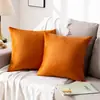 Fundas de cojín para sofá de tela modernas minimalistas hechas a medida, un producto popular transfronterizo, con fundas de cojín decorativo de terciopelo de color liso (relleno no incluido)