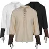 Ropa Nueva Estilo Primavera y Otoño 2026 Camisa Gótica Medieval para Hombre Capa Interior para Mujer Top de Color Sólido Manga Larga Ropa de Comercio Exterior
