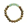 Pulsera de Madera de Ala de Pollo Natural con Cuentas de Vidrio para Hombres y Mujeres, Pulsera de Cuentas Budistas de Sándalo de Círculo Único, Accesorio de Mano Versátil y Elegante al por Mayor