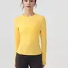 Lã Merino de Alta Qualidade Tencel Outono e Inverno Roupa de Yoga Esportes Manga Longa Corrida Alta Elasticidade Secagem Rápida Fitness Top