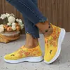 Zapatos Cruzados Tallas Grandes para Mujer, Zapatos Deportivos Casuales Transpirables de Primavera, Zapatos Brillantes de Punto Volador con Arcoíris de Pedrería, Zapatos de Running de Suela Gruesa para Mujer