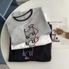Retro Americano Nuevo Estilo Coreano Cuello Color Block Algodón Puro Manga Corta Sencillo Casual Verano 2025 Color Block Versátil Top
