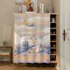 Carto Flor Conejo Lavabo Gabinete de Baño Cortina de Sombreado Armario Cortina de Sombreado para Artículos Varios Estante de Almacenamiento de Cocina Cortina Antipolvo