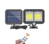 Lámpara de pared recargable solar para exteriores, impermeable, para patio, inducción de cuerpo humano, tipo dividido, farola, control remoto, lámpara para garaje