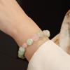 Pulsera Original Nueva de Cubierta de Leche Verde Xiuyu Natural con Cristal Blanco Cristal de Limón Pixiu Joyería de Cristal Alienígena