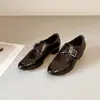 Versión de Piel de Vaca~Mocasines de Tacón Grueso de Piel Genuina Retro de Gama Alta para Mujer, Casuales y Cómodos, Zapatos Pequeños de Cuero Versátiles