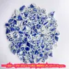 Bolsa Pequena de Fragmentos para Team Building Porcelana Azul e Branca Artesanal Materiais DIY Mosaico Irregular Pintura Azulejo Cerâmico Pintura Decorativa Folha de Bananeira