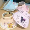 Chapéu Infantil Sanrio Kuromi Desenho Animado Chapéu de Sol Proteção UV Respirável Chapéu de Sol
