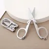 Mini Tesoura Dobrável para Exterior Aço Inoxidável Portátil Cortador de Linha de Pesca Pequena Tesoura para Cortar Linha em Casa Tesoura de Unha