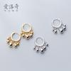 Pendientes S925 para mujer, estilo japonés, sencillos, con cuentas ligeras, pequeños, con hebilla, cortos, bonitos y elegantes, G6583