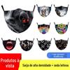 2024 Nova Venda Quente Transfronteiriça Seda de Leite Camada Dupla Filtrável Halloween Impressão Digital Máscara de Vida para Adultos