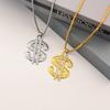Moda Personalidade Homens e Mulheres Diamante-cravejado EUA Ouro Colar Hip-hop All-match Dólar Símbolo Moeda Pingente Colar Atacado