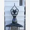 Sitio Independiente Rana Yoga Jardín Hogar Artesanía de Hierro Escultura de Animales Adornos Decoración