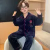 Conjunto de Bata de Invierno para Niños, con Cremallera, Felpa de Coral Gruesa, Estilo Nuevo, Ropa de Casa Infantil, Dibujos Animados, Conjunto Cálido para Niños
