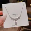 Collar cuadrado pequeño de circón ultrabrillante estilo coreano para mujer, lujo ligero, elegante, cadena para clavícula de acero de titanio de alta gama, venta al por mayor