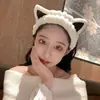 Diadema Gruesa de Orejas de Gato de Dibujos Animados para Mujer para Lavarse la Cara, Maquillaje y Aplicación de Mascarillas Faciales