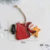Adornos de Papá Noel Pintados a Mano en Resina Colgantes Decoración para Árbol de Navidad Diseño de Escena Navideña Colgantes de Muñeca Navideña