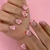 Unhas Usáveis Prontas para o Ano Novo, Adesivos de Unhas Postiças Removíveis, Peças de Unha com Arte de Unha Estilo Curto de Alta Qualidade, Atacado do Fabricante