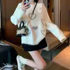 Nuevo Suéter de Punto con Corazón de Pedrería Otoño/Invierno 2025 Dulce Estilo Coreano Holgado Versátil Casual Moda Top para Otoño/Invierno