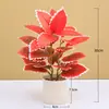 Plantas Artificiales Nórdicas al por Mayor, Hojas de Arce Rojas, Bonsái de Morera, Decoración de Escritorio, Plantas Verdes, Adornos de Flores Artificiales, Plantas en Maceta Tipo Caparazón de Tortuga