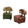 Silla Bolsa Blanda Madera Maciza Jacquard Medio Antiguo Respaldo con Polea Taburete Bajo Rueda Universal Taburete Bajo Pequeño Polea de Puerta Taburete para Cambiar Zapatos