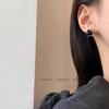 Aretes de Tuerca de Metal con Perla de Piedra Diseño para Niñas Nicho Retro Personalidad Casual Más Fácil de Combinar Aretes de Temperamento Aretes