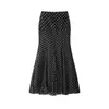 Ins Transfronterizo Europeo y Americano 2026 Nueva Moda Elegante Ropa de Mujer al por Mayor Lunares Falda de Cola de Pez de Cintura Alta