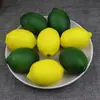 Fruta Limón Plástico Espuma Ponderado Fruta Falsa Bloque Modelo Decoración de Gabinete Rodaja de Limón Adorno de Utilería