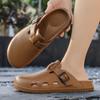 2025 Nuevo Verano Ropa Exterior Resistente al Desgaste Suela Blanda Pareja Zapatos Boken Exterior Puntera Media Pantuflas Casual Zapatos de Hombre Sandalias