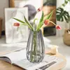 Jarrón de Vidrio de Gama Alta para Celebridades de Internet Decoración Arreglo Floral para Sala de Estar Estilo Ins Flores de Tulipan Transparentes Cultivo en Agua Vertical Hidropónico Flor