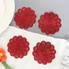 Posavasos de PVC con Forma de Flor Posavasos Mantel Individual con Forma para el Día de San Valentín Transfronterizo Estilo Europeo Hueco Decorativo Alfombrilla Aislante de Calor Antideslizante Mesa de Comedor