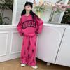 Conjunto Deportivo Casual de Primavera y Otoño para Niñas, Sudadera y Pantalones Deportivos, Moda Infantil de Otoño 2024 para Niños Medianos y Mayores, Conjunto de Dos Piezas de Manga Larga
