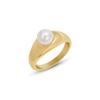 Marka estilo francês luz luxo nicho design imitação Pearl Ring titânio aço chapeado 18K ouro Internet celebridade empilhado anel de comida para as mulheres