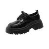 Mocasines de Suela Gruesa para Mujer que Aumentan la Altura, Nuevo Estilo Invierno 2026 con Forro de Lana, Tacón Grueso, Estilo Británico con Cordones, Versátiles Zapatos de Cuero para Estudiantes