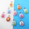 Tortuga de arena Sanrio de dibujos animados, tortuga luminosa, par de tortugas táctiles de juguete para joyería de resina DIY