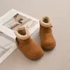 Botas de Invierno Nuevas para Niños 2026 Moda Hebilla de Cinturón Más Terciopelo Cálido Piel Botas de Algodón Lana de Cordero Botas para Niñas