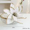Producto Nuevo Transfronterizo 30cm Terciopelo de Gama Alta Brillo Flor Artificial Flor de Navidad Colgante Decoración de Árbol de Navidad